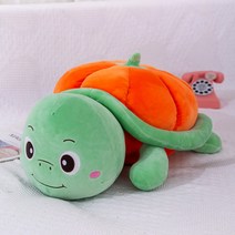 귀여운 호박 거북이 대형 인형 봉제 애착 안고 자는 큰 대왕 쿠션 베개 모찌 푹신한 부드러운, 주황, 60cmcm