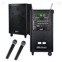 그레이스 EG-512 충전 이동식앰프 스피커 500W 무선마이크 2개, 핸드마이크+핸드마이크