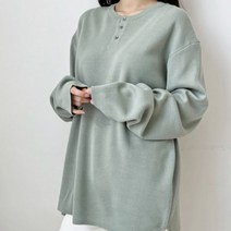 이너 기모 니트 티셔츠 니트 긴팔 봄 가을 겨울 여성 기본 베이직 라운드 데일리 컬러 단추 캐주얼