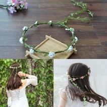 웨딩 조화 꽃화관 머리띠 스몰 웨딩 컨셉 사진 5컬러 [Wedding Concept Fake Flower Coronet 5 Colors], 옐로우(Yellow)