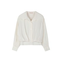 씨씨콜렉트 중계점 와이드 카라 블루종 긴팔 크롭 블라우스 E241PSC124