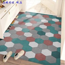 SKANDSALO 현관코일매트 미끄럼 헬스장 베란다 놀이터업소용 롤 카페트 카펫 패턴 층간소음 신발털이, 그래피티 체크 + 80*100
