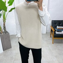 스트릿제이 왕 트임 니트 조끼