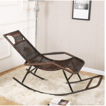 [이지마트]1인용 흔들의자 수유 안락 효도선물 낮잠 원목 등나무 라탄 1인용의자, 브라운 기본다리