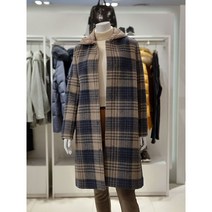 올리비아로렌 후드 탈부착 A라인 체크코트 VVCEAXWA261