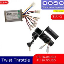 atv부품 4륜바이크부품 dc 36v 800w 브러시 모터 속도 컨트롤러 + 36v 3 in1 트위스트 스로틀 그립 전기 쿼드 atv 표시기 ebike 오토바이, 48v 1000w, 48V 1000W