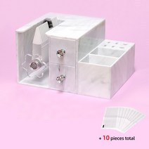 메이크업박스 화장품 파우치 브러쉬 매쉬 핸드폰 방수 셀프 패닝 속눈썹 연장 메이크업 아크릴 서랍 포함, 2.YELLOW