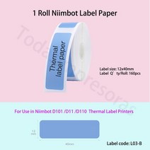 Niimbot-D110 방수 감열식 라벨 용지 D11 프린터용 개 이상의 스타일 Etiqueta Papel, 18 L03-B