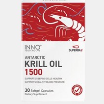 Inno Health 남극 크릴오일 1500 아스타잔틴 인지질 블리스터 개별포장 뉴질랜드산 이노헬스 Antarctic Krill Oil 30정, 1개