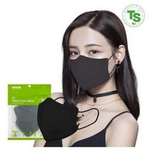 [대형 100매 KF-94 국내생산] TS로얄 티마 컬러마스크 (색상 택1), 1매, 블랙