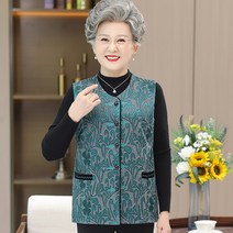 여성조끼베스트 중년노년여성 식조끼 얇은타입 할머니 봄가을 노인 옷 어머니 조끼 빅사이즈