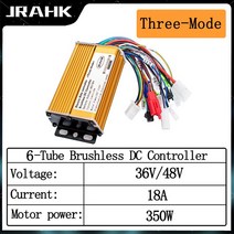 jrahk ebike 컨트롤러 36v 48v 350w-400w 3 모드 전기 스쿠터 컨트롤러 전기 자전거 모터 용 자전거 예비 부품, 6g 사인 36v 350w