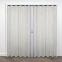EKMALL 홀딩도어 자바라 양개 더블 아이보리 가로사이즈 321cm x 세로선택