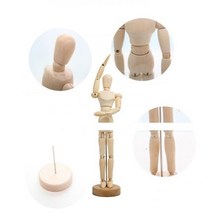 미술 드로잉 크로키 원목 나무 구체 관절인형 목각 인체모형 20CM