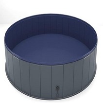 1인 접이식 욕조 휴대용 개 수영장 애완 동물 목욕 여름 내구성 있는 야외 실내 풀 어린이, Black-80x20