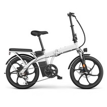 접이식자전거 전기자전거 성인자전거 jaycreer 20인치 전동 자전거 7단 48v 350w, 48v 10ah 배터리, 하얀색