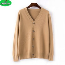 SHENGBO 남성용 심플 컴포트 브이넥 캐시 니트 가디건+HY107WH