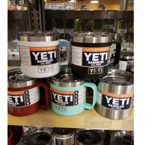 예티 램블러 스테인레스 스틸 텀블러 뚜껑세트 머그컵 14oz/415ml 22종택1, 블랙매트