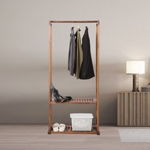 원목 나무 옷걸이 행거 신발 가방 수납 거치대 옷가게 쇼핑몰 자취방 선반, A.60X35X175 베이지