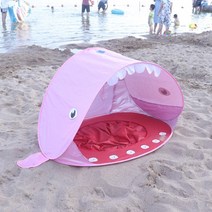 텐트 돔형 캠핑 수영장 해변 파도 모래 놀이 물 텐트 그늘 접이식, A 원 포켓 핑크