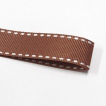 카네이션리본 선물포장리본 꽃포장리본 골지 스티치 리본 (폭 5mm 길이90m)(폭 10mm/15mm 길이 45m), 28(갈색), 15mm