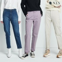 닉스 여 크롭 테이퍼드치노핏 데님 팬츠 HNOFDDI506P