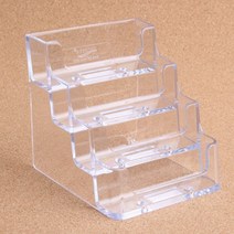 아크릴 명함 꽂이 4단 명함 스탠드 거치대 메모 홀더 쿠폰 보관함 사무용품