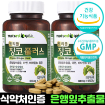 식약처인증 은행잎추출물 징코 아연 비타민 추천, 1개