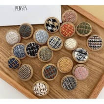 원사이즈 모직 패브릭 체크무늬 25mm 2개set, 12#