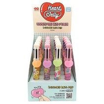 하트젤리 6색 볼펜 4종 5개씩 20개입, 세트
