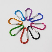 카라비너 등산 낚시 캠핑 연결고리 다용도 컬러색상, 카라비너-오렌지