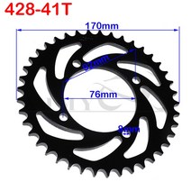 스프라켓 체인기어 자전거 스프로킷420/428 체인 76mm 35T 37T 39T 41T 43T 45T 48T 오토바이 리어 휠 스프, 10 428-41T B