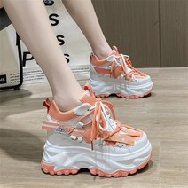 스탠딩화 키높이운동화 굽높은운동화 봄 여성 청키 스니커즈 통기성 캐주얼 신발 웨지 힐