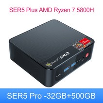 2023 Beelink SER6 프로 게이밍 컴퓨터 6800H AMD Ryzen 7 미니 PC DDR4 SSD 윈도우 11 USB4 7735HS, 03 EU, 03 SER5 5800H 32G 500G