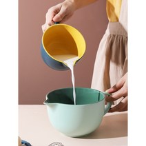 도자기저그 베이킹 대용량 세라믹 그릇 오브제 밀크 믹싱, 소형 와인 컬러 500ml +소형거품