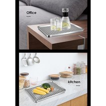 급속냉동고 가정용냉동고 소형냉동고 초저온냉동고 미니냉동고 드립 트레이 anti-rust stainless steel keg 드립 트레이 미끄럼 방지 패드 프리미엄 금속 배수 팬, 26.5x20.5cm