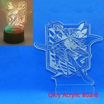 애니메이션 타이탄 공격 3D Led 야간 조명 만화 애커만 아크릴 보드 기념품 투톤 램프 침실 장식 어린이, 13 Acrylic board 6