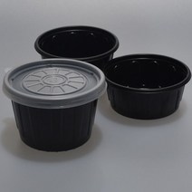 105파이용기 일회용국용기 M-105파이 대 블랙 소스용기 국물용기 반찬포장 소스포장 500세트(전자렌지가능)