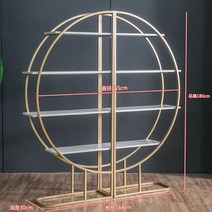 원형랙 고급 프레임 북유럽 장식 스탠드 진열대 철제 거실 디스플레이, 원형 164x30x180cm