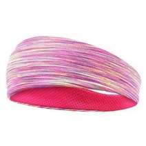 SAENAL 여성 더블 레이어 땀 흡수 머리띠 요가 피트니스 머리띠 헤드랩 스포츠 터번 H010, 23x7CM, 로즈 레드 (Thanks)