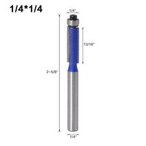 1pc 14 섕크 6mm 섕크 트림 라우터 비트목재 템플릿 패턴용 베어링 포함 비트 목재용 텅스텐 카바이드 밀링 커터, 1I4인치 X 1I4인치