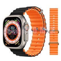뮤직복싱기계HK8 프로 최대 스마트 워치 49mm 2.12 인치 AMOLED 화면 상쾌율 NFC Smartwatch 울트라 시리즈, 07 Ocean black-orange