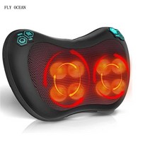 전동마사지기 두피관리기 브러쉬 마사지 베개 shiatsu back massager 어깨, 우리 플러그, 검은색