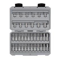 [정품] TEKTON 9.5mm(3/8인치) 드라이브 Torx/TR Torx 비트 및 외장 스타 소켓 세트 36피스 (T10-T60 TR10-TR60 E4-E20) | SKT