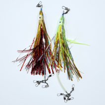 (라이트피싱) 문어스커트채비 1개입 / 장축광 야광 꼴뚜기 대왕문어낚시채비 펄색동 돌문어, 꼴뚜기 스커트(골드)