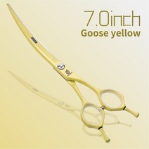 Fenice-전문가용 JP440C 컬러풀 6.25 amp 7.0 인치 곡선 손질 가위 애완 동물 트리밍 스틸아지 고양이용, 02 7.0 goose yellow
