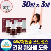 프리미엄 긴장완화제 엘 테아닌 수면 숙면 스트레스 케어 좋은 영양제 밤 잠 안올때 심신 마음 불안 수면 부족 안정 보조제 40대 50대 60대 건강 기능성 중년 여성 남성 추천, 테아닌영양제_3개_할인_사은품, 3개