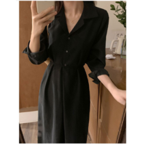 마이투투(TOO-TOO)셔츠원피스 브이넥 데일리아이템 무지원피스 롱기장 카라넥 여성원피스전문쇼핑몰