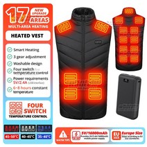 전기방석 전기담요 USB 차량용 12V 남성 및 여성용 팬 조끼 여름조끼 선풍기조끼USB 충전 선풍기옷.에어컨 의류 냉각 얼음조끼 고온 작업 얼음조끼2023, 33.17Areas-Black-5V-4SW - (EU)