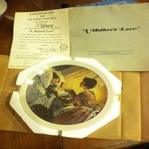 Norman Rockwell A Mother’s Love Mothers Day 1976 Plate by Rockwell Society null, 1, Yellow